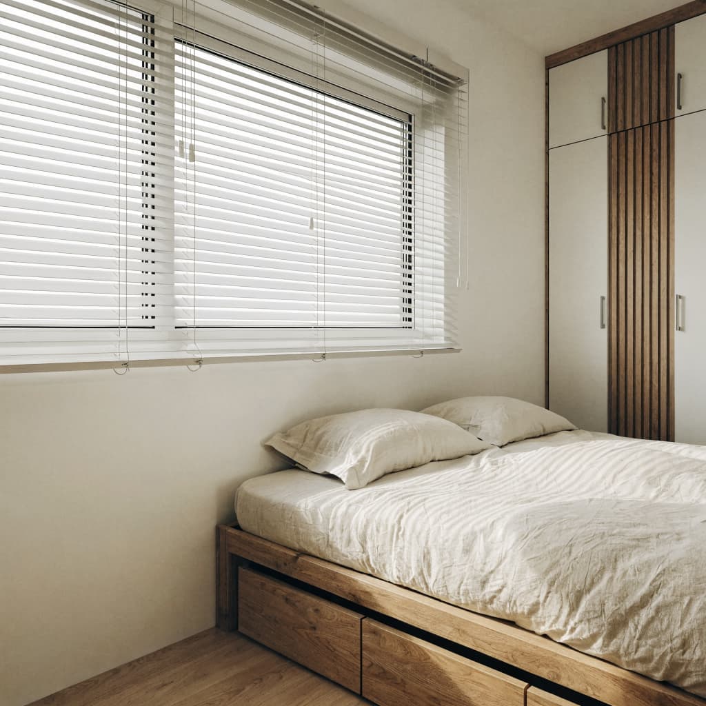Japandi HDB bedroom venetian blinds variation 3